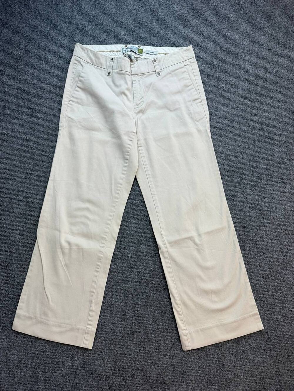 Y2K Old Navy Women’s Size 1 Beige Low Rise Stretch Wide Leg Capri Pants